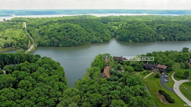 1881 E Eagle Bay Dr, Bloomington, IN 47401 - bird's eye view of a forest and a nearby body of water