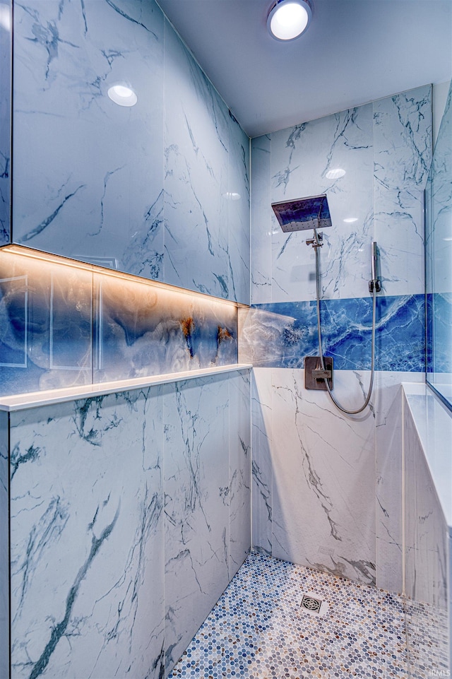 3605 Sand Dr, Newburgh, IN 47630 - full bathroom with a marble finish shower