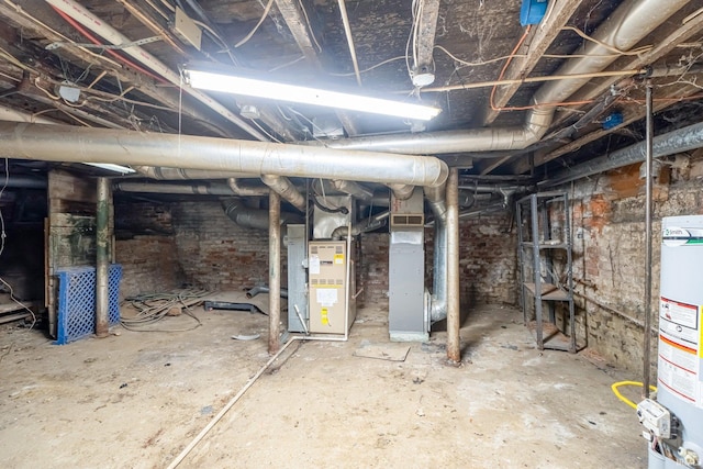 1437 Oakland St, Fort Wayne, IN 46808 - unfinished basement with gas water heater and heating unit