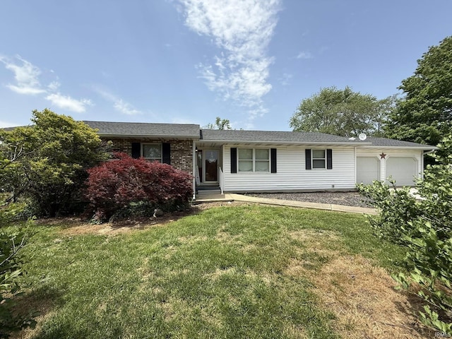 6311 N Camp Arthur Rd, Bruceville, IN 47516 - ranch-style home with a garage and a front lawn