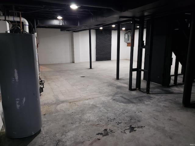 2607 S Airport Rd, Monticello, IN 47960 - unfinished below grade area with water heater and electric panel