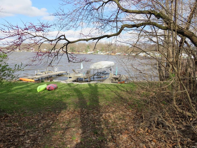 2607 S Airport Rd, Monticello, IN 47960 - view of yard with a water view and a dock