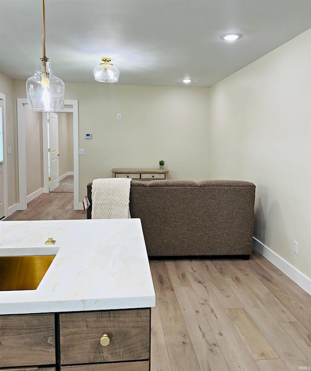 1412 E National Hwy, Washington, IN 47501 - dining area featuring light wood-style flooring, baseboards, and recessed lighting
