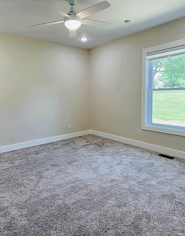 1412 E National Hwy, Washington, IN 47501 - carpeted spare room featuring baseboards and ceiling fan