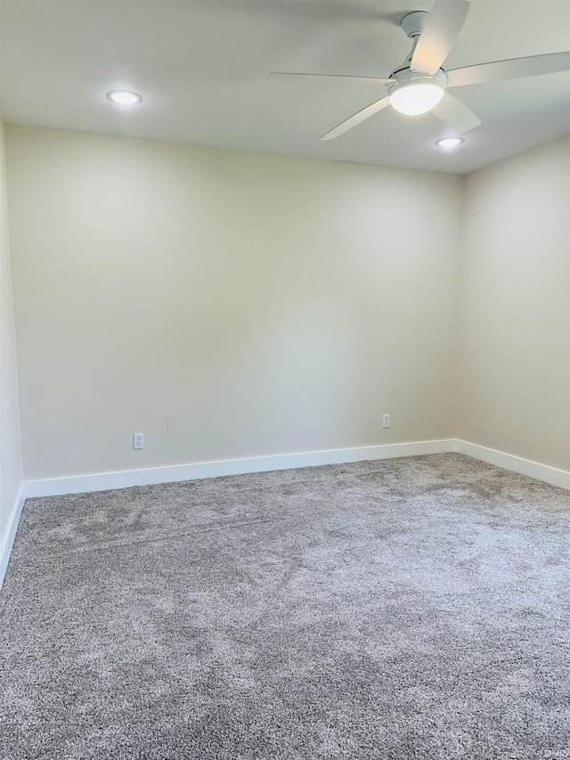 1412 E National Hwy, Washington, IN 47501 - unfurnished room featuring recessed lighting, ceiling fan, baseboards, and carpet