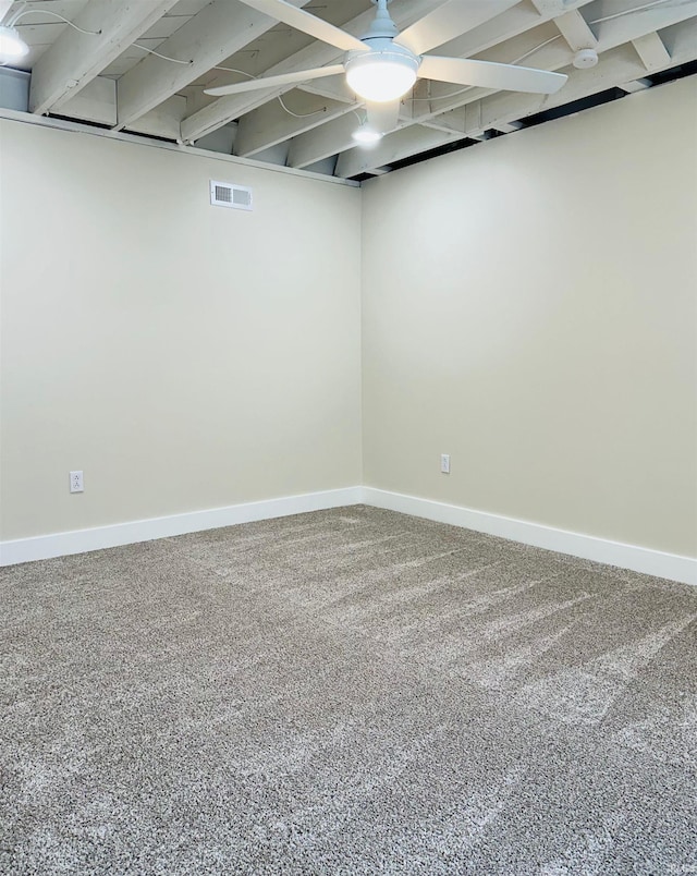 1412 E National Hwy, Washington, IN 47501 - finished below grade area featuring baseboards and carpet floors
