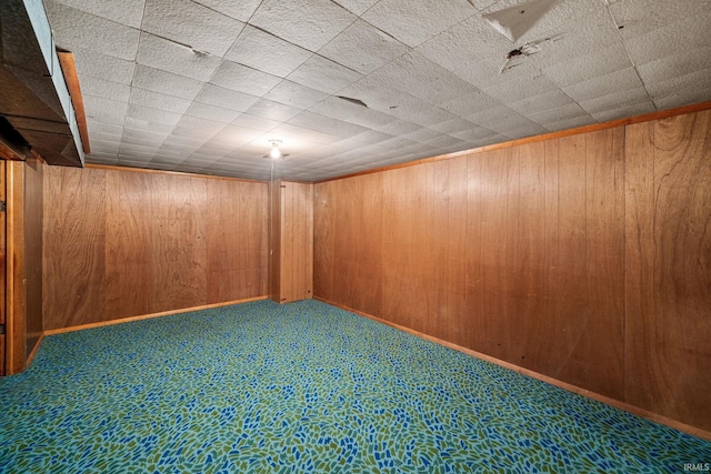 1212 Michigan Ave, Mishawaka, IN 46544 - finished below grade area with carpet floors and wood walls