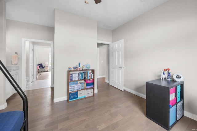 1159 Chesapeake Pointe Dr, Lafayette, IN 47909 - interior space featuring wood finished floors, baseboards, and a ceiling fan