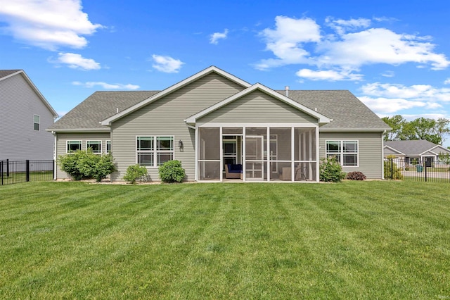 1159 Chesapeake Pointe Dr, Lafayette, IN 47909 - rear view of property with a sunroom and a shingled roof
