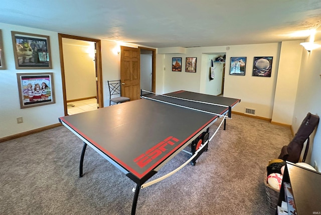 302 S Edgewood Dr, Ellettsville, IN 47429 - recreation room featuring light carpet and baseboards