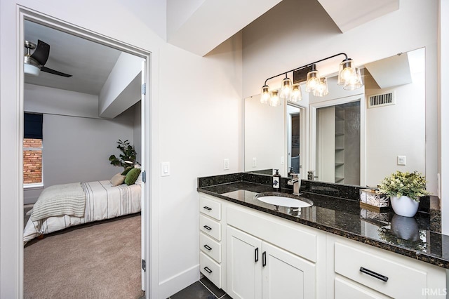 112 W Washington Blvd Unit 232, Fort Wayne, IN 46802 - bathroom with connected bathroom, vanity, and a chandelier