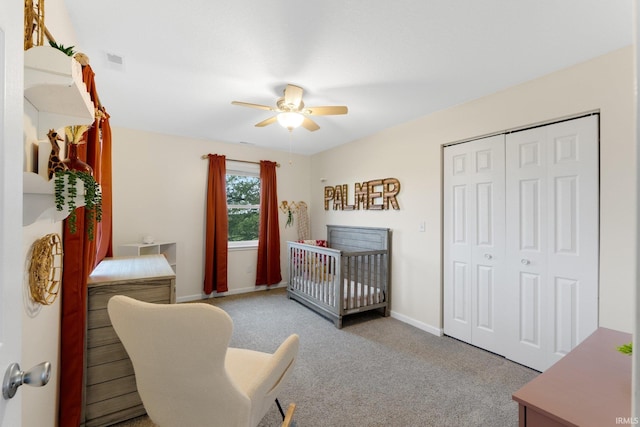914 W 300 S, Bluffton, IN 46714 - carpeted bedroom with a closet, a ceiling fan, and baseboards