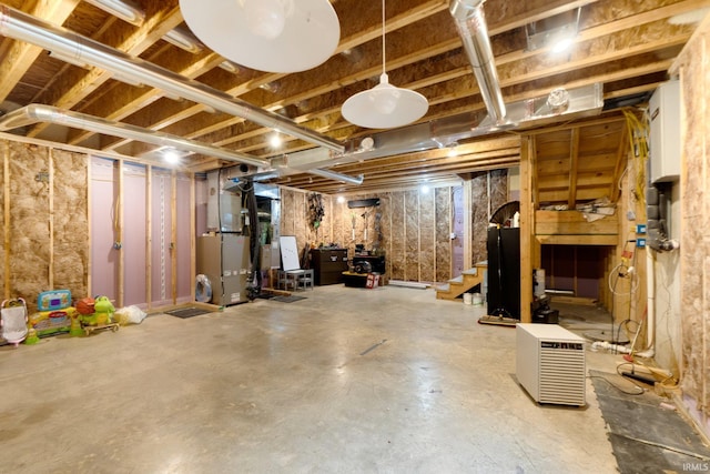 914 W 300 S, Bluffton, IN 46714 - unfinished basement featuring heating unit and stairs