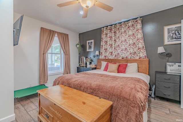 21 Noble St, Wabash, IN 46992 - bedroom featuring light wood-style floors and a ceiling fan