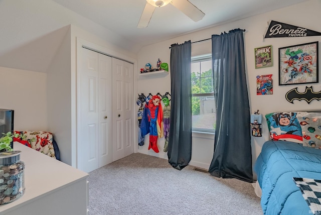 21 Noble St, Wabash, IN 46992 - bedroom featuring carpet, a closet, and a ceiling fan