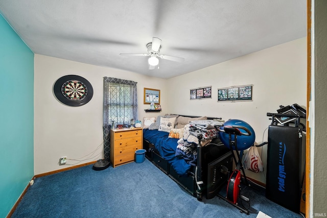 18377 Dunn Rd, South Bend, IN 46637 - carpeted bedroom featuring a ceiling fan and baseboards