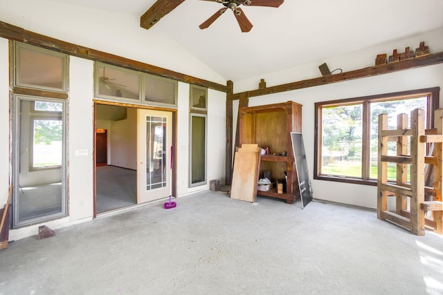 4051 S 700 E, Walkerton, IN 46574 - empty room with a ceiling fan, light colored carpet, and french doors