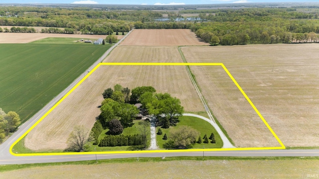 4051 S 700 E, Walkerton, IN 46574 - overview of rural landscape featuring property parcel outlined