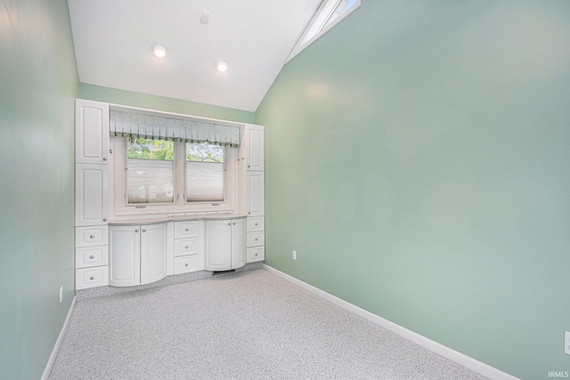 18586 Pauls Way S, Bend, IN 46637 - unfurnished bedroom with baseboards, vaulted ceiling, and carpet flooring