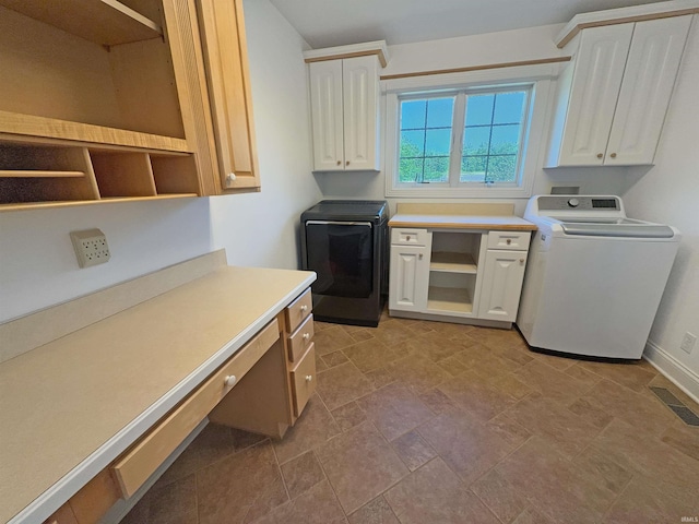 6359 E County Road 1900 N, Dale, IN 47523 - washroom with washer / clothes dryer, cabinet space, and stone finish flooring