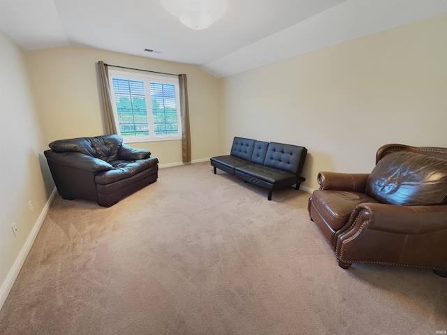 6359 E County Road 1900 N, Dale, IN 47523 - living area featuring vaulted ceiling, carpet, and baseboards