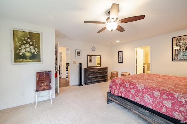 4671 W Hidden Meadow Dr, Bloomington, IN 47404 - bedroom featuring light colored carpet and a ceiling fan