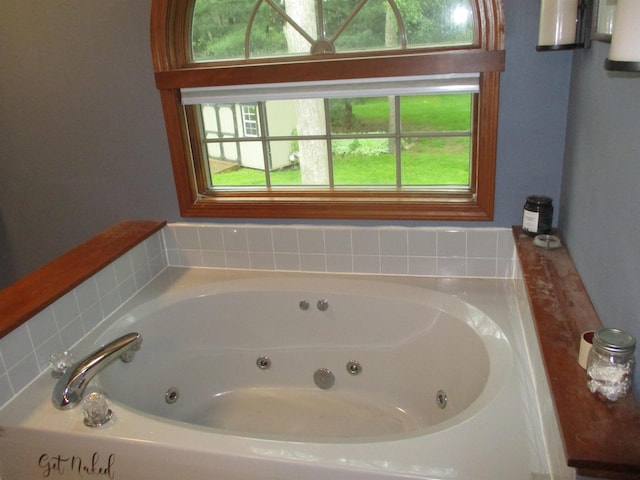 22715 Fair Oaks Ct, Elkhart, IN 46514 - full bathroom featuring a jetted tub and plenty of natural light