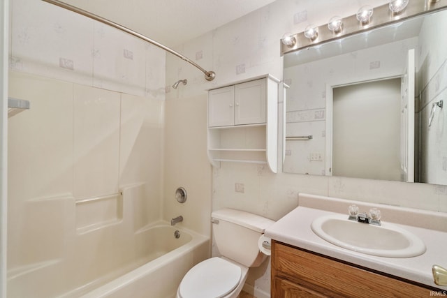 3260 E Sherman St, Columbia City, IN 46725 - full bathroom with toilet, vanity, and shower / bathtub combination