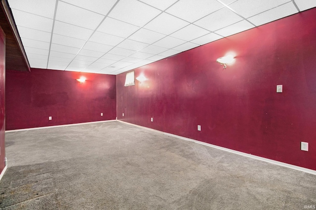 724 E Mishawaka Ave, Mishawaka, IN 46545 - spare room featuring carpet floors, baseboards, and a paneled ceiling