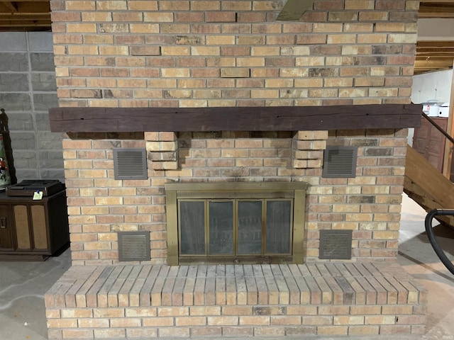 6921 Franke Rd, Fort Wayne, IN 46816 - detailed view of a brick fireplace