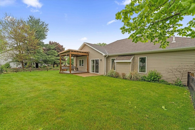 32840 Morning Dove Ct, New Carlisle, IN 46552 - back of house featuring a patio area and a shingled roof