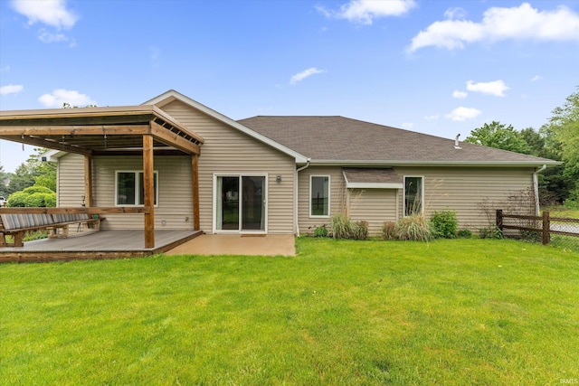 32840 Morning Dove Ct, New Carlisle, IN 46552 - rear view of house with roof with shingles and a patio area