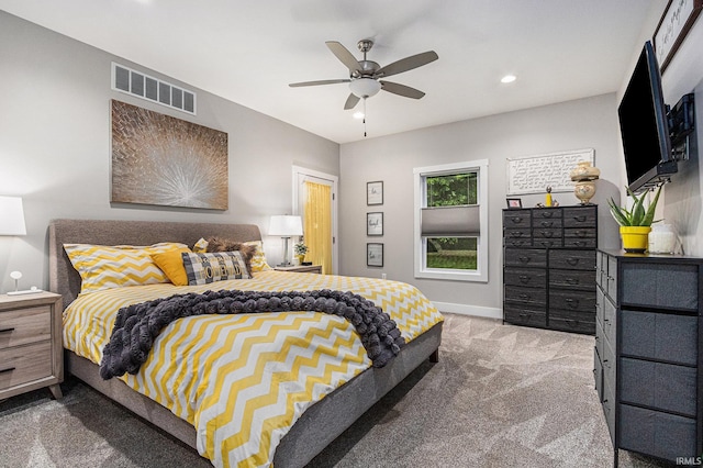 53760 Terre Verde Hills Ct, South Bend, IN 46628 - bedroom with carpet floors, recessed lighting, baseboards, and ceiling fan