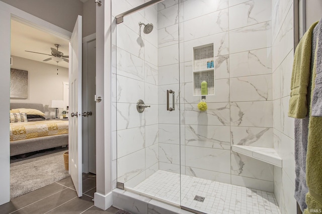53760 Terre Verde Hills Ct, South Bend, IN 46628 - full bath with connected bathroom, a stall shower, and ceiling fan