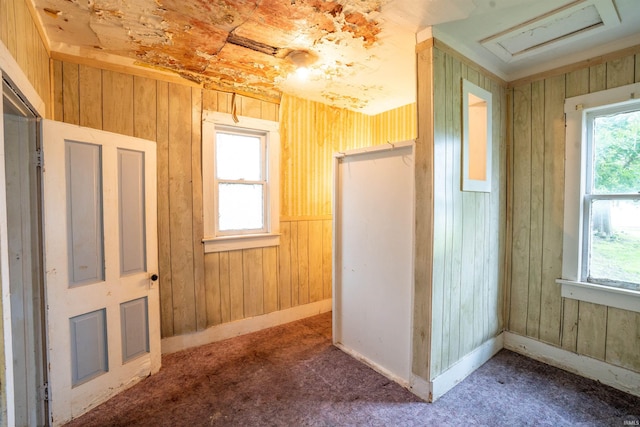 104 S Cowen St, Garrett, IN 46738 - unfurnished bedroom featuring carpet, baseboards, and wooden walls