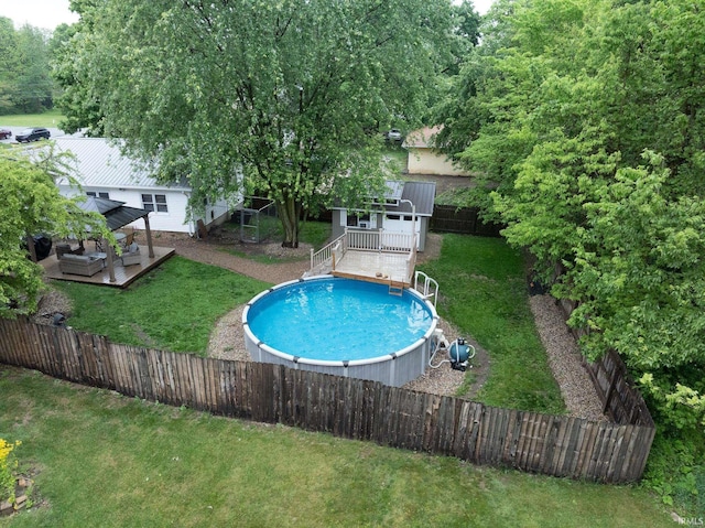 1471 Vernon St, Wabash, IN 46992 - view of swimming pool featuring a deck and a gazebo