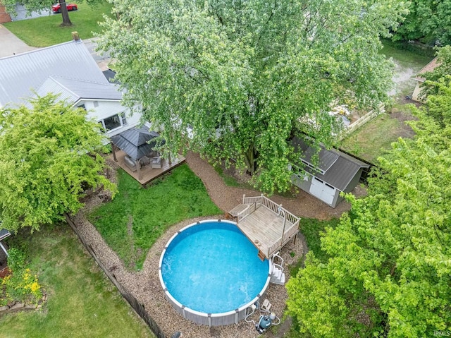 1471 Vernon St, Wabash, IN 46992 - aerial view of property and surrounding area featuring a pool area
