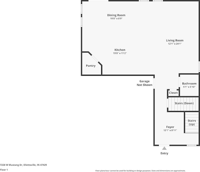 7228 W Mustang Dr, Ellettsville, IN 47429 - property floor plan