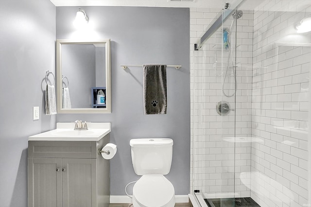 7228 W Mustang Dr, Ellettsville, IN 47429 - full bathroom with a shower stall, toilet, and vanity
