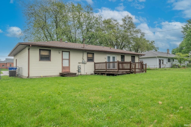 2305 S Dixon Rd, Kokomo, IN 46902 - rear view of property featuring a deck and central AC