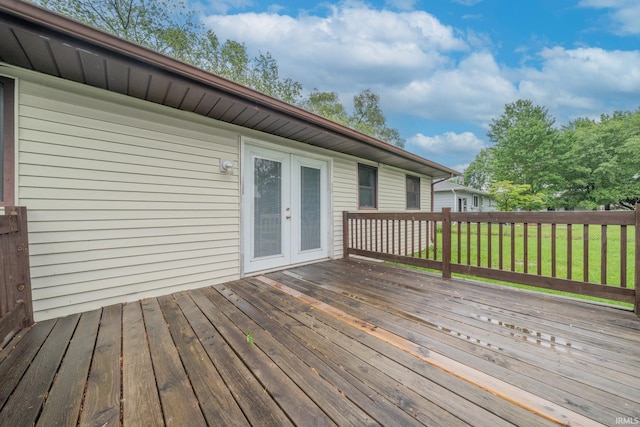 2305 S Dixon Rd, Kokomo, IN 46902 - wooden terrace with french doors