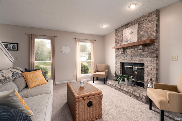 5203 Goldersgreen Dr, Lafayette, IN 47905 - living room featuring a fireplace and carpet floors
