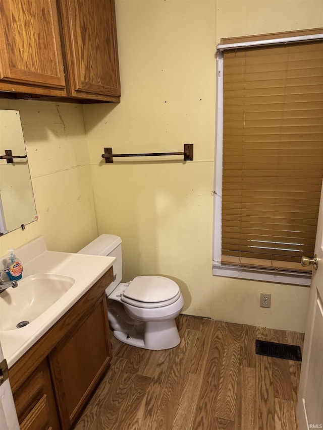 10522 Saint Wendel Rd, Evansville, IN 47720 - bathroom featuring vanity, toilet, and wood finished floors