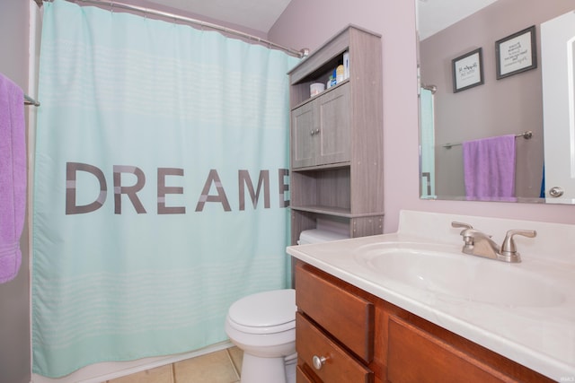 12908 Mattison Ct, Evansville, IN 47725 - full bath with vanity, toilet, and tile patterned flooring
