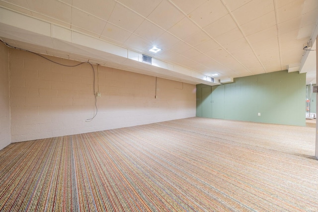 902 Hawthorne Ln, Logansport, IN 46947 - finished below grade area with carpet and concrete block wall