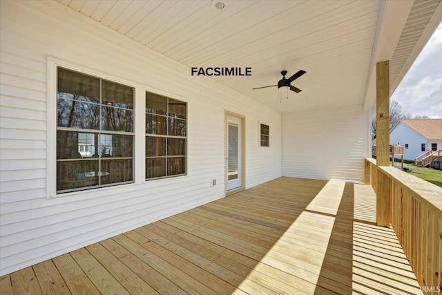 910 S Lantern Ln, Ellettsville, IN 47429 - deck featuring ceiling fan