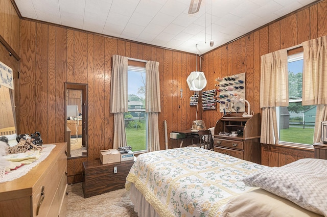 222 Queen St, Goshen, IN 46528 - bedroom with wooden walls