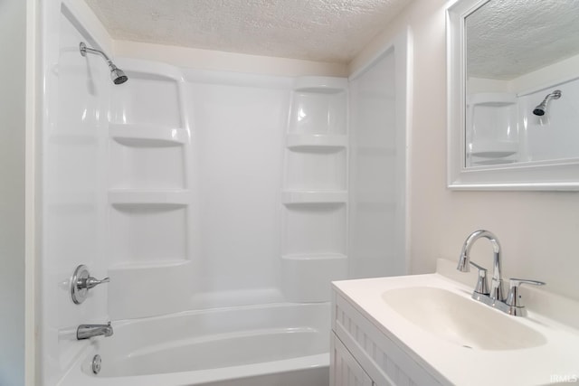 355 Blinn Ave, Frankfort, IN 46041 - full bathroom with a textured ceiling, shower / bathtub combination, and vanity