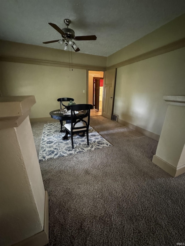 2725 Marion Ave, Evansville, IN 47712 - carpeted dining area with a ceiling fan and baseboards