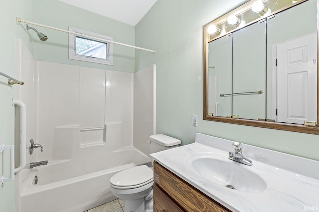 1224 Foxglove Ct, Mishawaka, IN 46545 - bathroom featuring vanity, washtub / shower combination, toilet, and tile patterned flooring